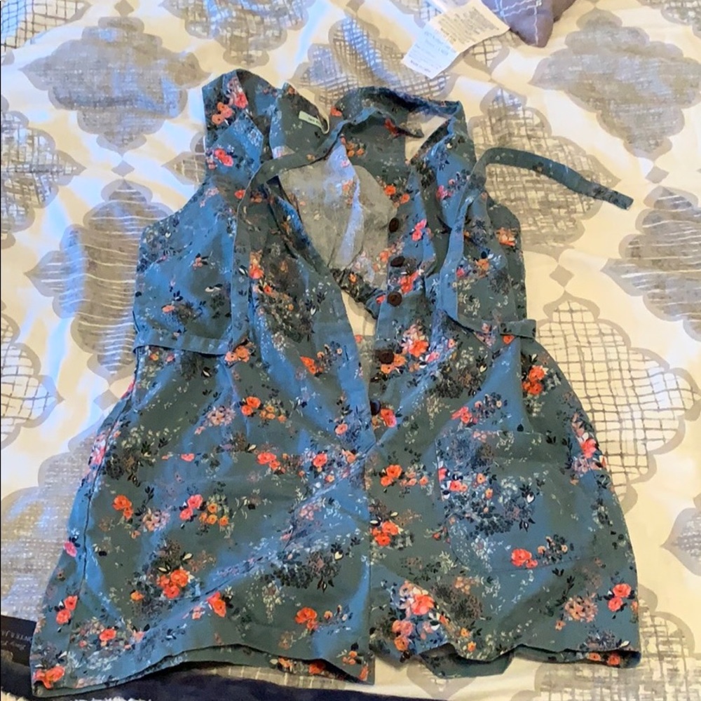 Blue floral romper